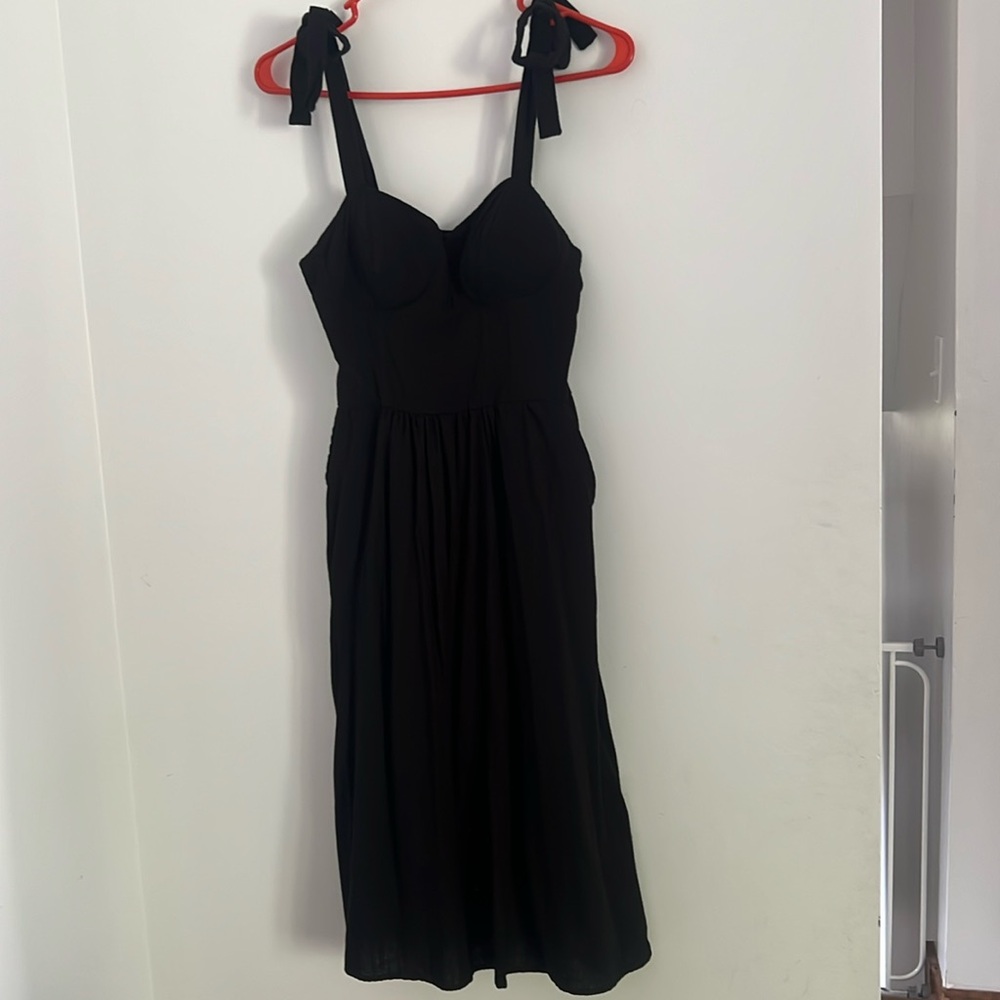 LC Lauren Conrad Black Midi Dress